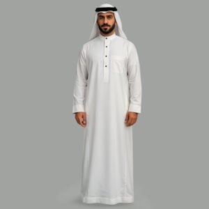 Designer Arabic white thobe for men