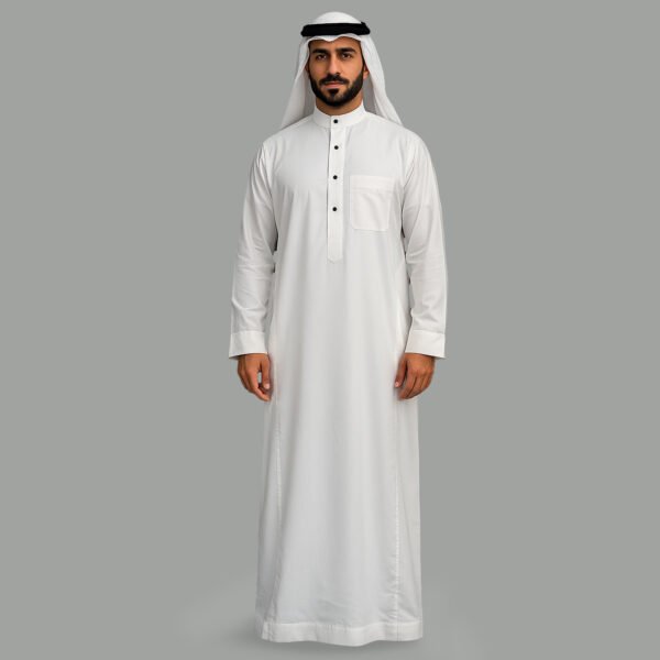 Designer Arabic white thobe for men