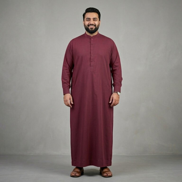 Maroon thobe 2026 Plus Size Thobes