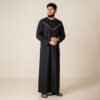 Mens Omani Style Black and Gold Thobe Mens Omani Style Black and Gold Thobe