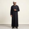 Modren Omani Men's Black and Gold Thobe