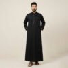 Premium Saudi Style Mens Black and Gold Thobe