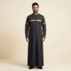 Stylish Urban Style Mens Black and Gold Thobe