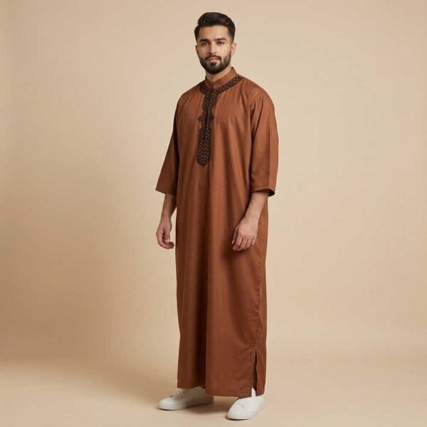 Casual Brown Moroccan Thobe Casual Brown Moroccan Thobe
