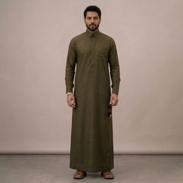 Classic Arab Olive Green Thobe