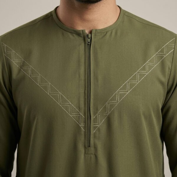 Classic Emirati Olive Green Thobe