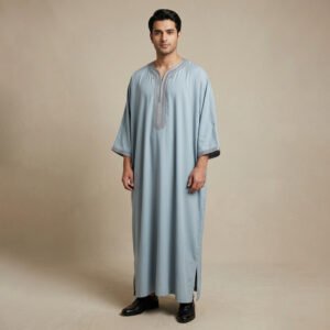 Classic Mens Light Blue Moroccan Thobe