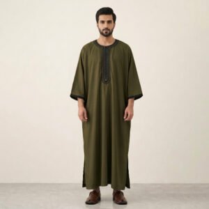 Classic Moroccan Olive Green Thobe