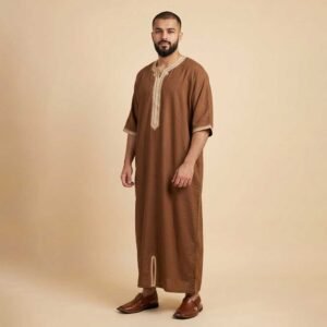 Designer Brown Moroccan Thobe