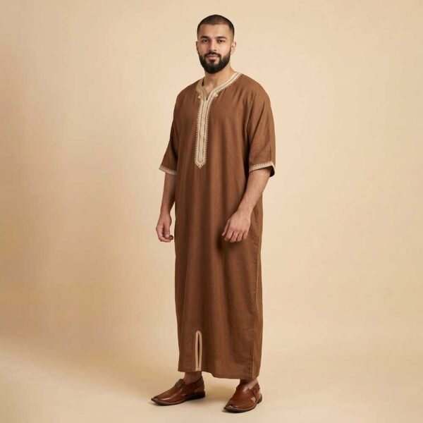 Designer Brown Moroccan Thobe Designer Brown Moroccan Thobe