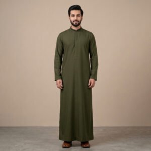 Designer olive green thobe