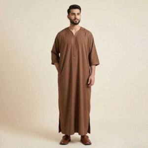 Elegant Brown Moroccan Thobe