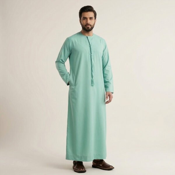 Elegant Emirati Mint Green Thobe