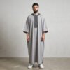Elegant Grey Moroccan Thobe