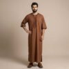Embroidered Brown Moroccan Thobe