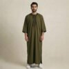 Embroidered Moroccan Olive Green Thobe