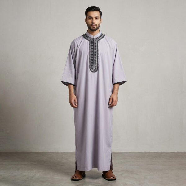 Grayish-Blue Men's Maroccon Thobe