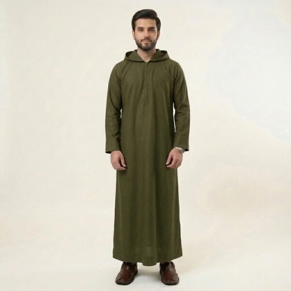 Hooded Olive Green Thobes