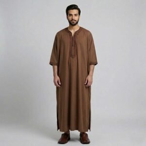 Loose Fit Brown Moroccan Thobe