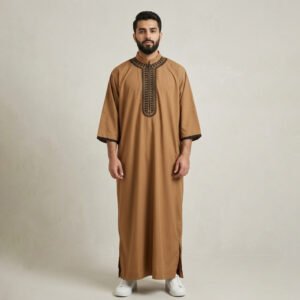 Men’s Classic Light Brown Moroccan Thobe