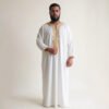 Men's Classic White and Gold Moroccan Thobe Men's Classic White and Gold Moroccan Thobe