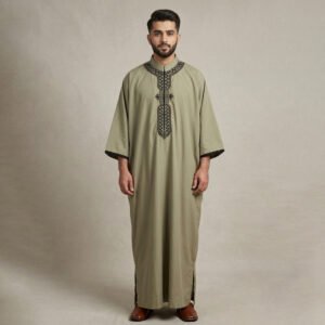 Mint Green Men's Maroccon Thobe Mint Green Men's Maroccon Thobe
