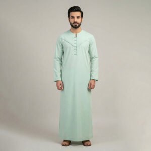 Modern Omani Mint Green Thobe