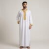 Modren White and Gold Moroccan Thobe Modren White and Gold Moroccan Thobe