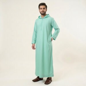 Premium Mint Green Hooded Thobe