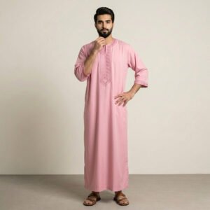 Premium Pastel Pink Moroccan Thobe