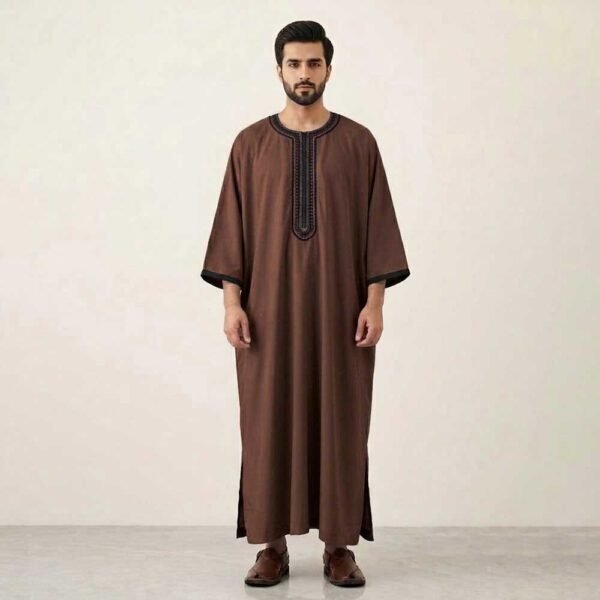 Traditional Brown Moroccan Thobe