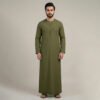Traditional Emirati-Style Olive Green Thobe Traditional Emirati-Style Olive Green Thobe