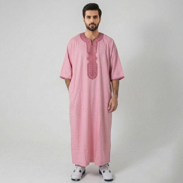 Traditional Pink Moroccan Thobe