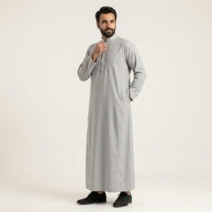 Classic Dove Grey plus size jubba for men