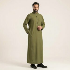 Classic Olive Green plus size jubba for men