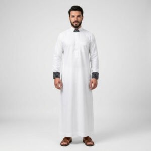 Classic White plus size jubba men UK