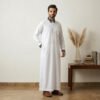 Modern Kuwaiti Designer White Thobe for Men Modern Kuwaiti Designer White Thobe for Men