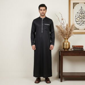 Modern Saudi Designer Silk Thobe for Men