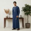 Rich Royal Blue Omani Style Thobe for Men