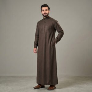 Stylish Bark Brown jubba plus size uk
