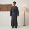 charcoal grey Emirati Style Thobe for Men charcoal grey Emirati Style Thobe for Men