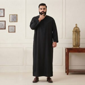 Black Embellished Omani 5xl men thobes