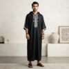 Black Moroccan Hooded Thobe UK Black Moroccan Hooded Thobe UK