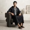 Black Moroccan Hooded Thobe UK (2) Black Moroccan Hooded Thobe UK