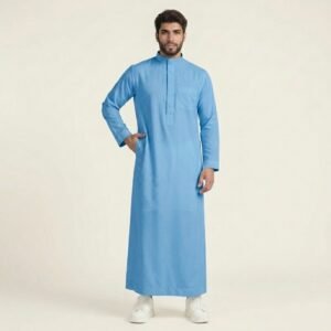 Classic Ice Blue Men’s Arabic Thobe