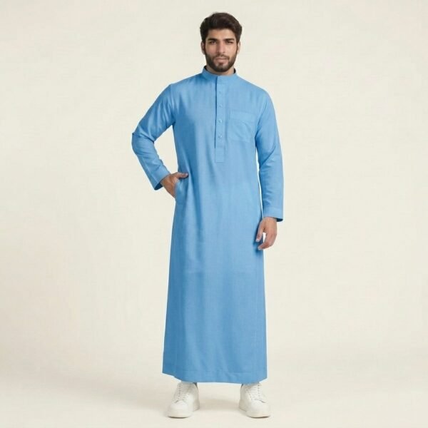 Classic Ice Blue Men’s Arabic Thobe