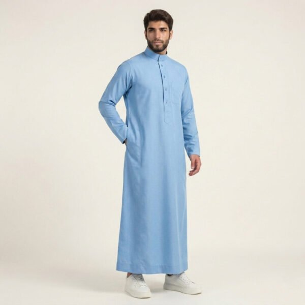 Classic Ice Blue Men’s Arabic Thobe