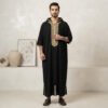 Designer Black Moroccan Hooded Thobe UK