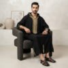 Designer Black Moroccan Hooded Thobe UK (2)