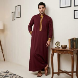 Designer Maroon Men's Thobes